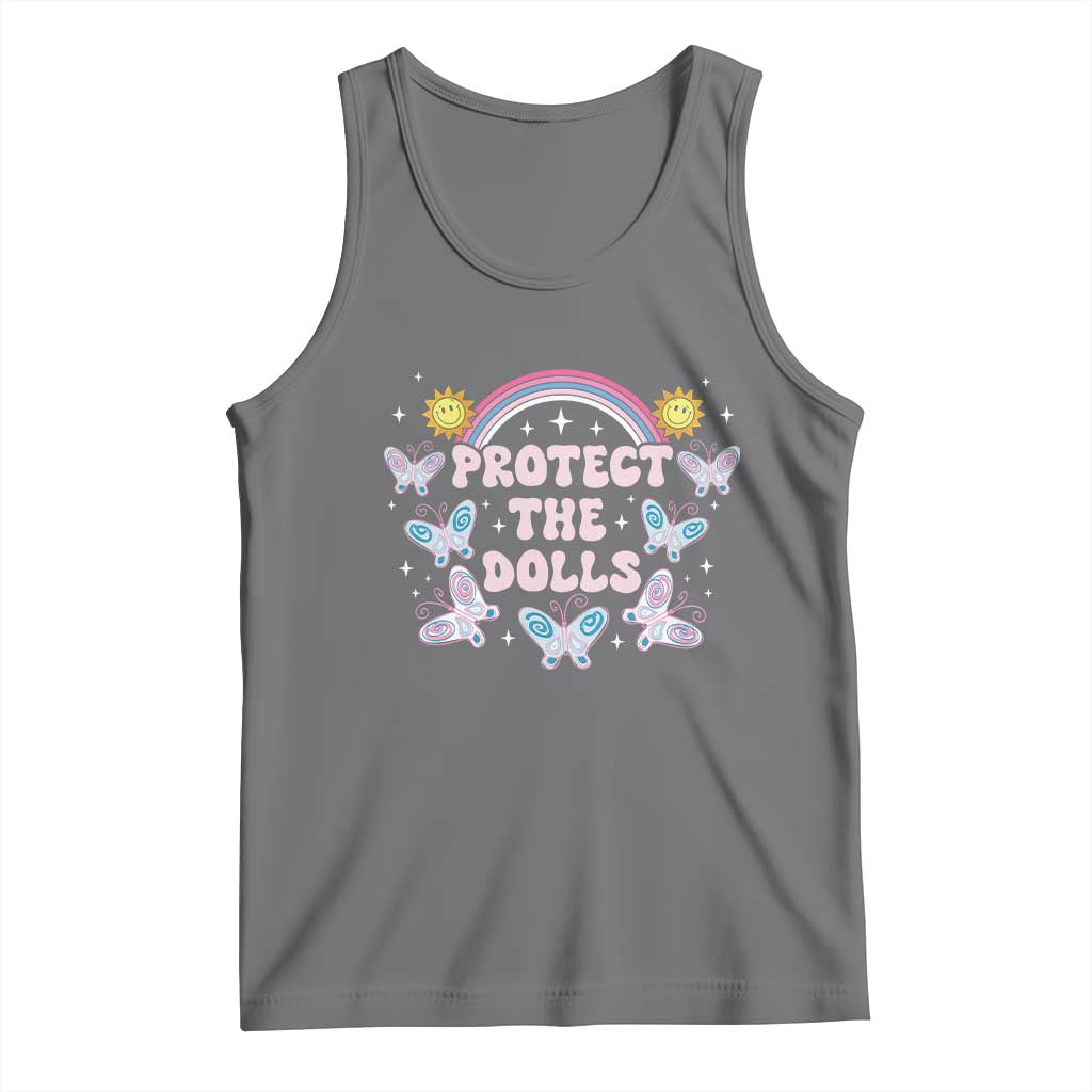 Protect The Dolls Tank Top Trans Women Pride Month Retro Groove Butterfly