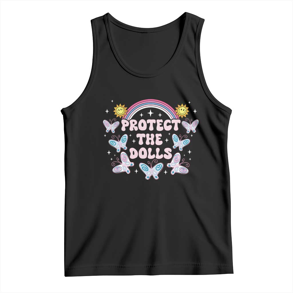 Protect The Dolls Tank Top Trans Women Pride Month Retro Groove Butterfly