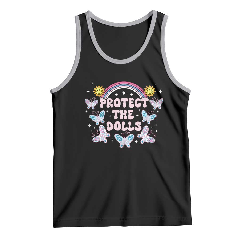 Protect The Dolls Tank Top Trans Women Pride Month Retro Groove Butterfly