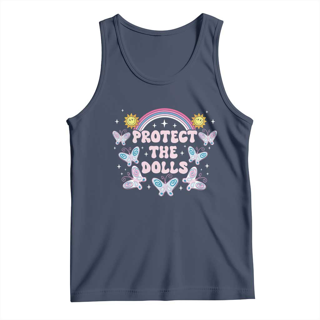Protect The Dolls Tank Top Trans Women Pride Month Retro Groove Butterfly