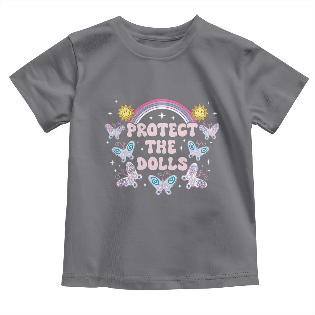 Protect The Dolls Toddler T Shirt Trans Women Pride Month Retro Groove Butterfly