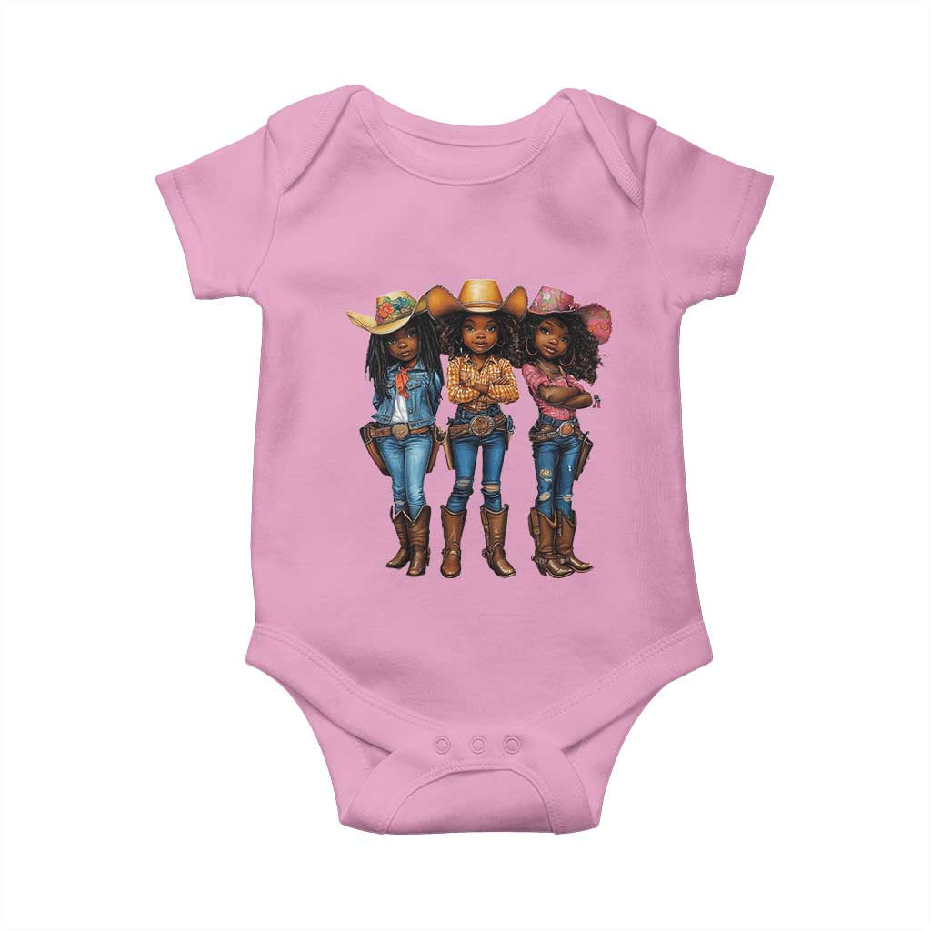 Black African American Cowgirl Baby Western Country Texas Baby Onesie