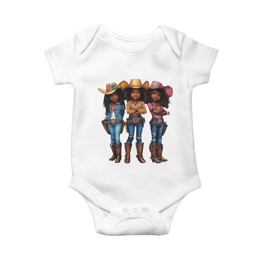 Black African American Cowgirl Baby Western Country Texas Baby Onesie