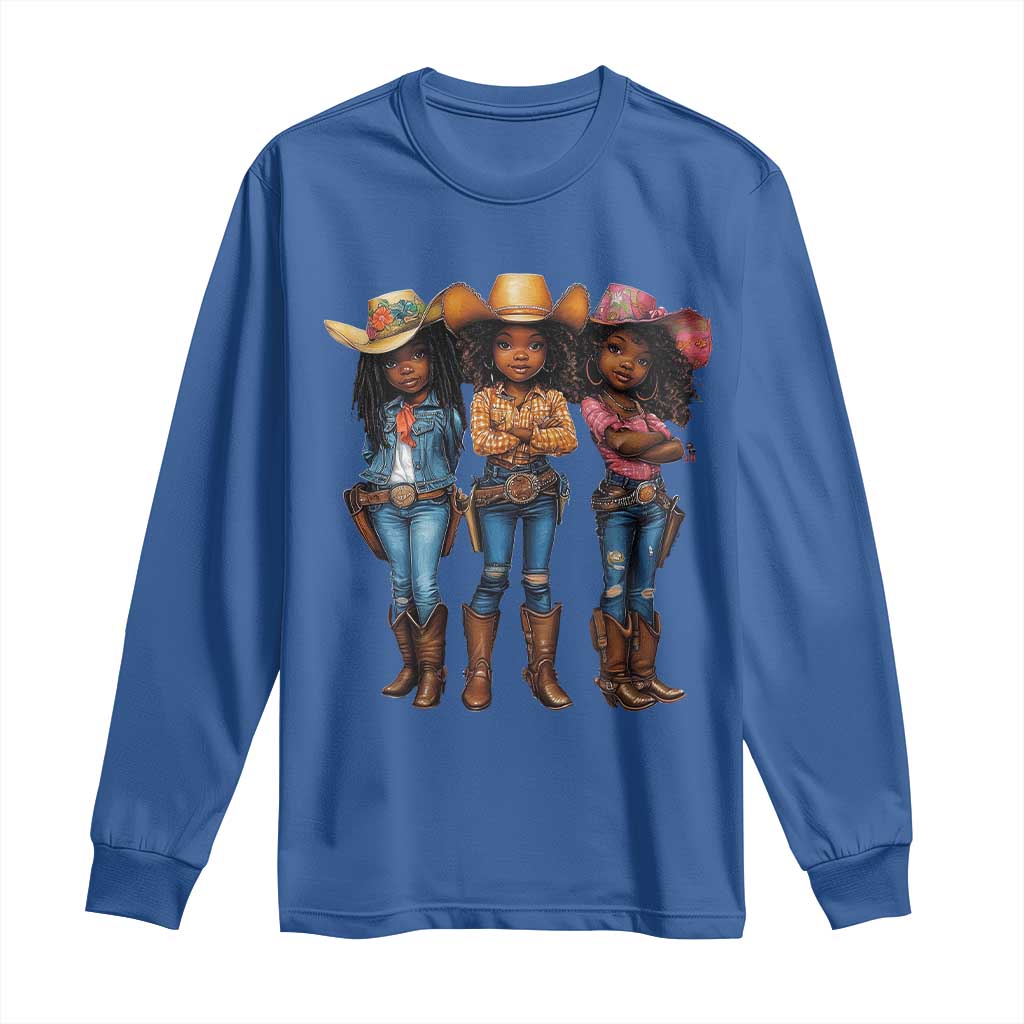 Black African American Cowgirl Baby Western Country Texas Long Sleeve Shirt