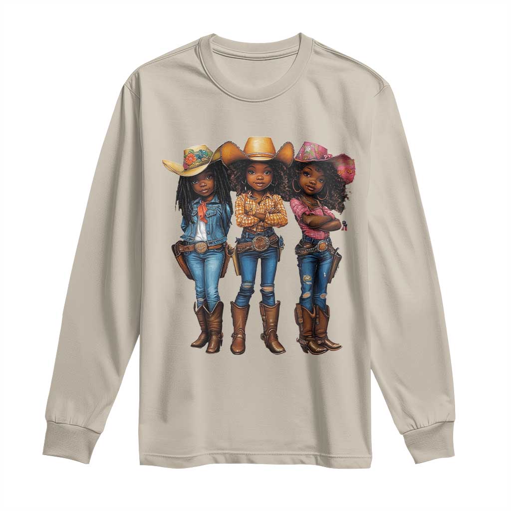 Black African American Cowgirl Baby Western Country Texas Long Sleeve Shirt
