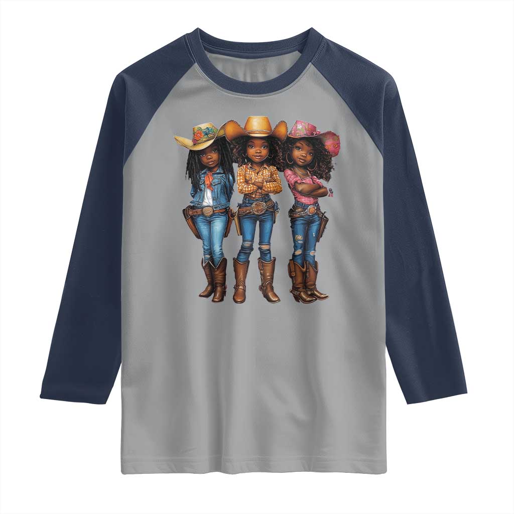 Black African American Cowgirl Baby Western Country Texas Raglan Shirt
