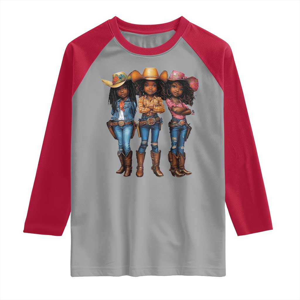 Black African American Cowgirl Baby Western Country Texas Raglan Shirt