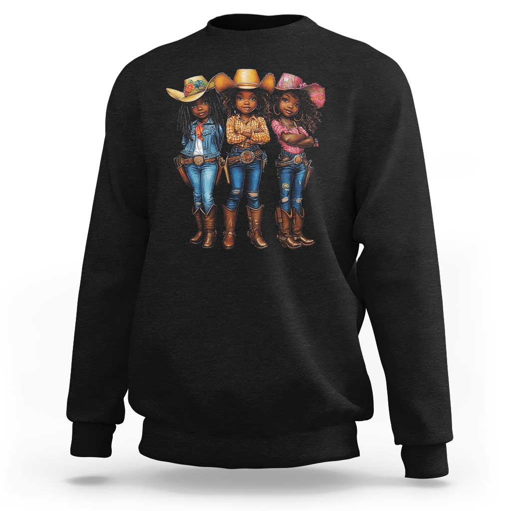 Black African American Cowgirl Baby Western Country Texas Sweatshirt