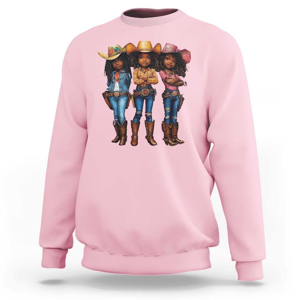 Black African American Cowgirl Baby Western Country Texas Sweatshirt