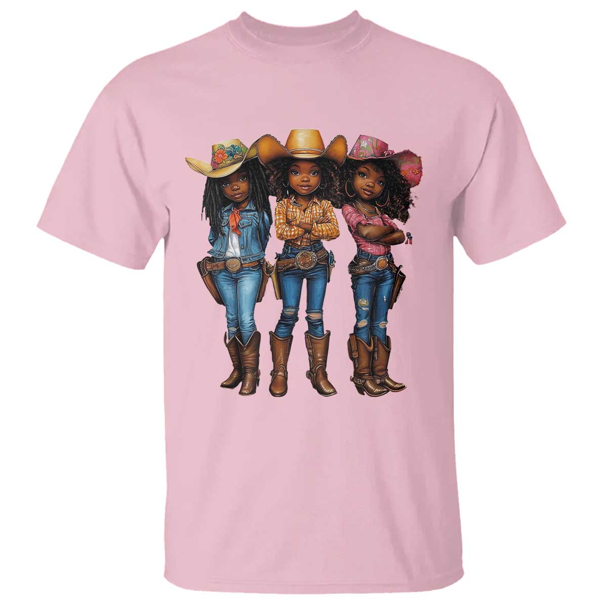 Black African American Cowgirl Baby Western Country Texas T Shirt
