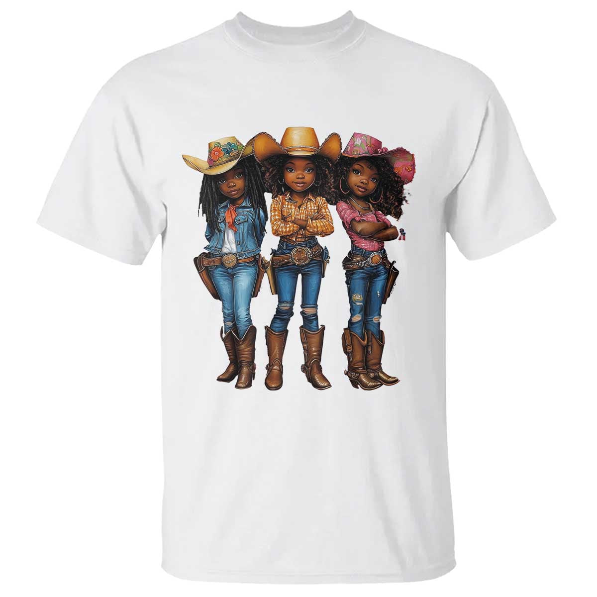 Black African American Cowgirl Baby Western Country Texas T Shirt