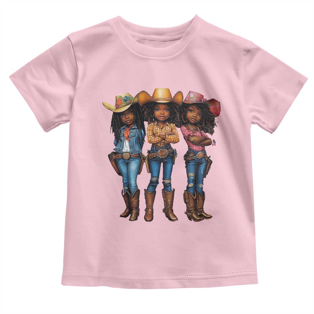 Black African American Cowgirl Baby Western Country Texas Toddler T Shirt