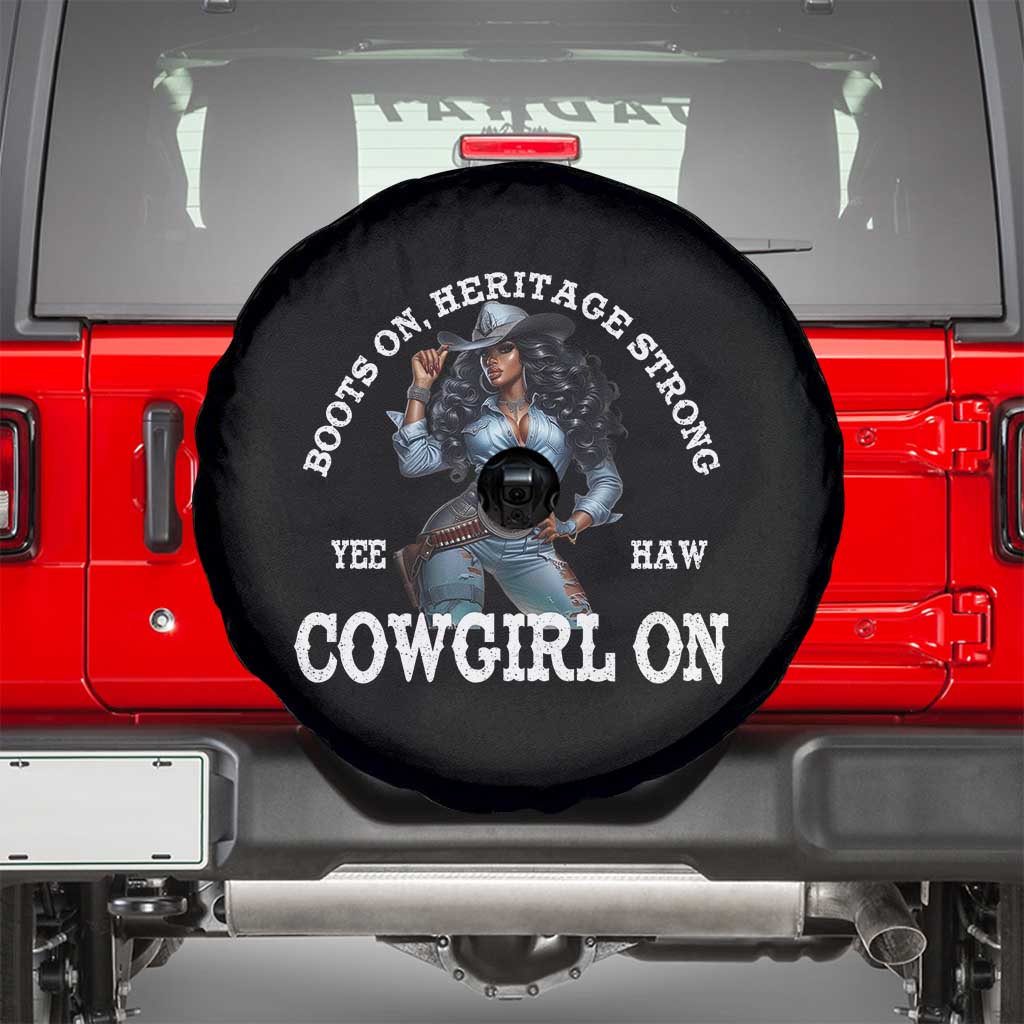 Boots On Heritage Strong Cowgirl On Spare Tire Cover African American Black Cowgirl