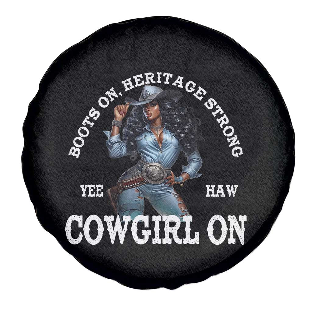 Boots On Heritage Strong Cowgirl On Spare Tire Cover African American Black Cowgirl