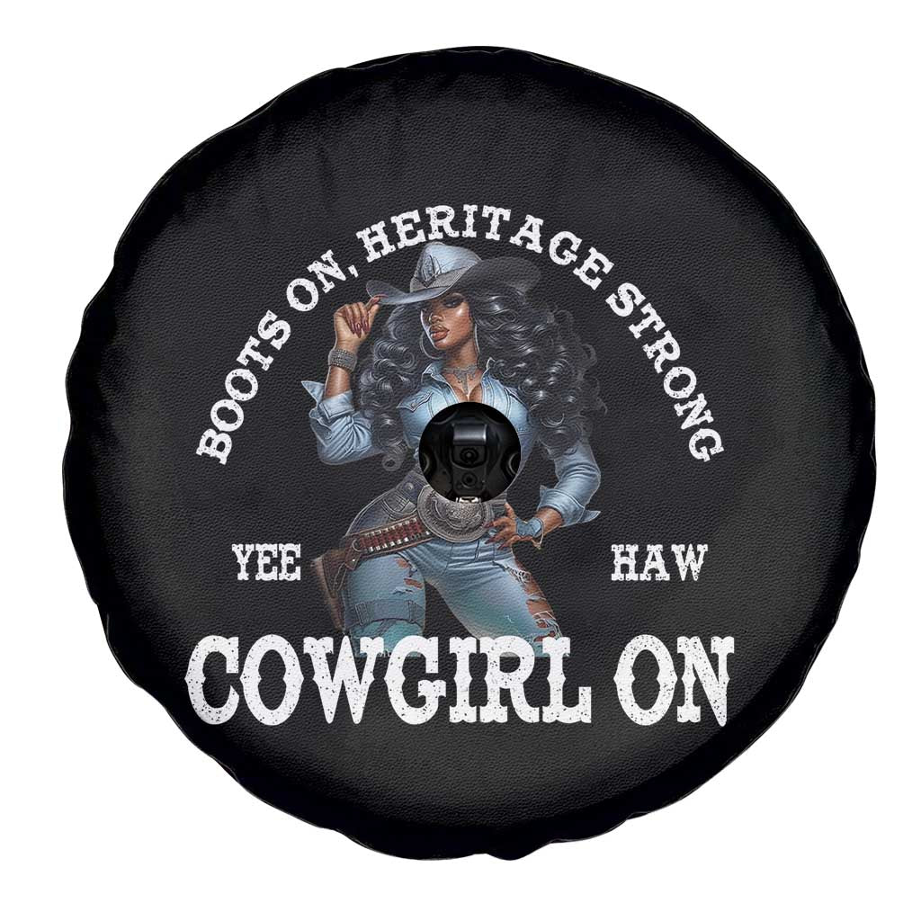 Boots On Heritage Strong Cowgirl On Spare Tire Cover African American Black Cowgirl