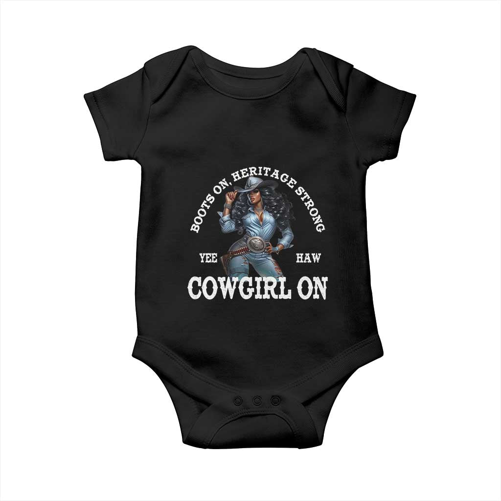 Boots On Heritage Strong Cowgirl On Baby Onesie African American Black Cowgirl