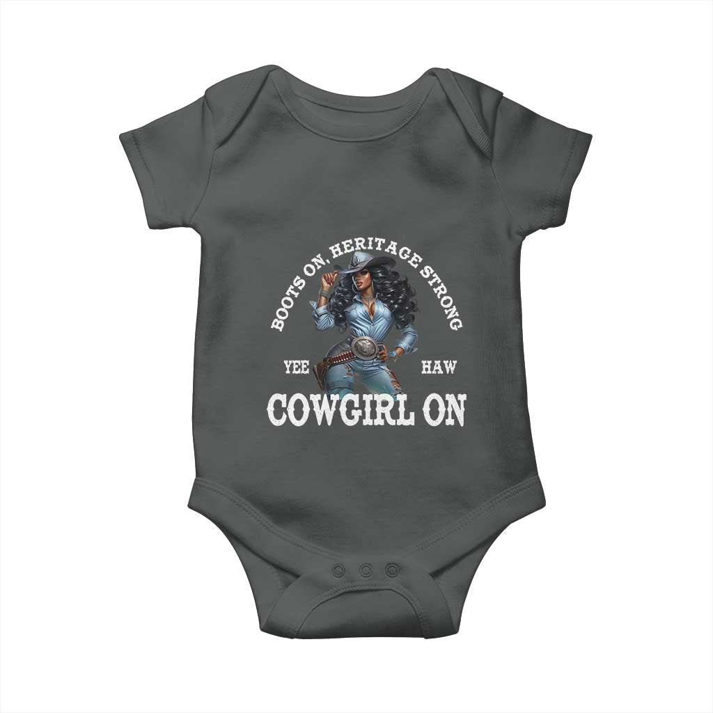 Boots On Heritage Strong Cowgirl On Baby Onesie African American Black Cowgirl
