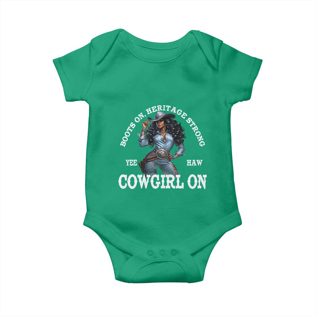 Boots On Heritage Strong Cowgirl On Baby Onesie African American Black Cowgirl