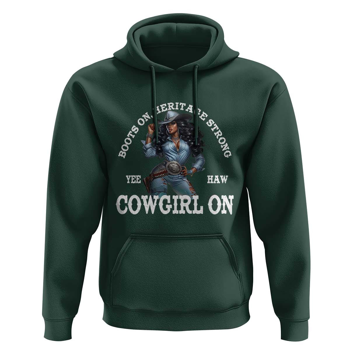 Boots On Heritage Strong Cowgirl On Hoodie African American Black Cowgirl