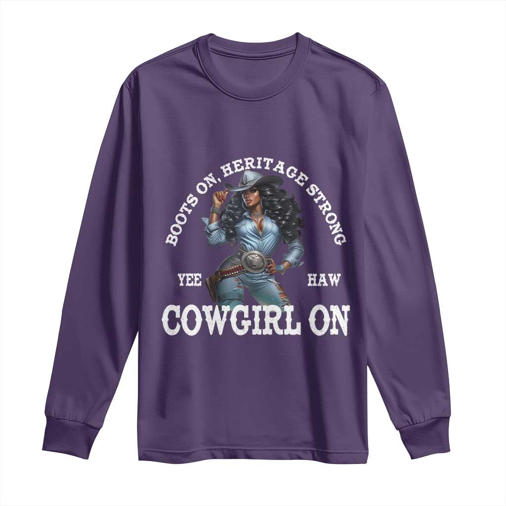Boots On Heritage Strong Cowgirl On Long Sleeve Shirt African American Black Cowgirl