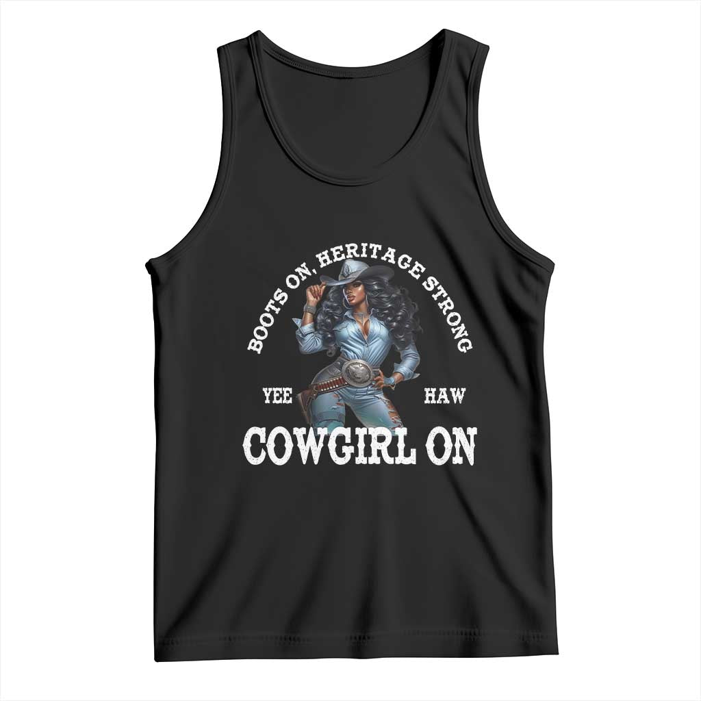 Boots On Heritage Strong Cowgirl On Tank Top African American Black Cowgirl