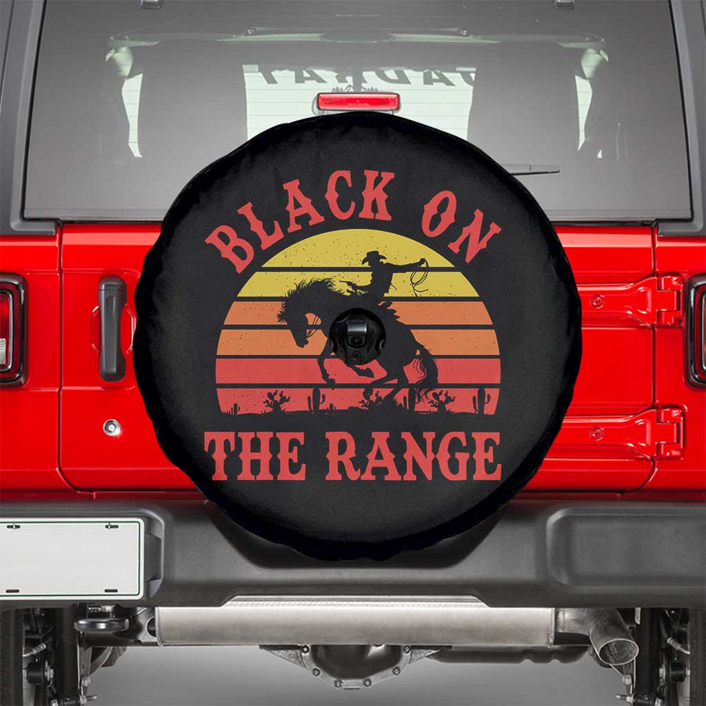 African American Black Cowboy Spare Tire Cover Black On The Range Rodeo