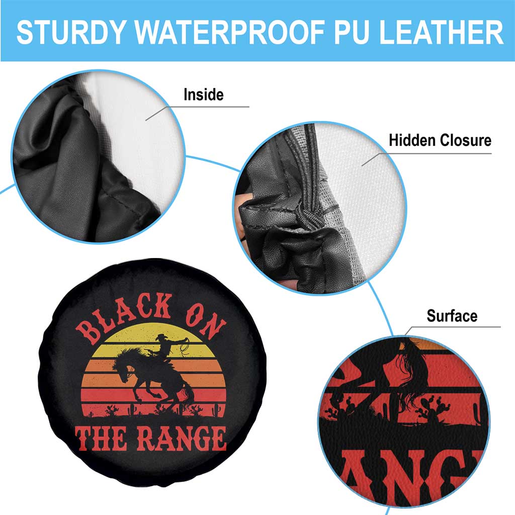 African American Black Cowboy Spare Tire Cover Black On The Range Rodeo