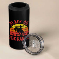 African American Black Cowboy 4 in 1 Can Cooler Tumbler Black On The Range Rodeo
