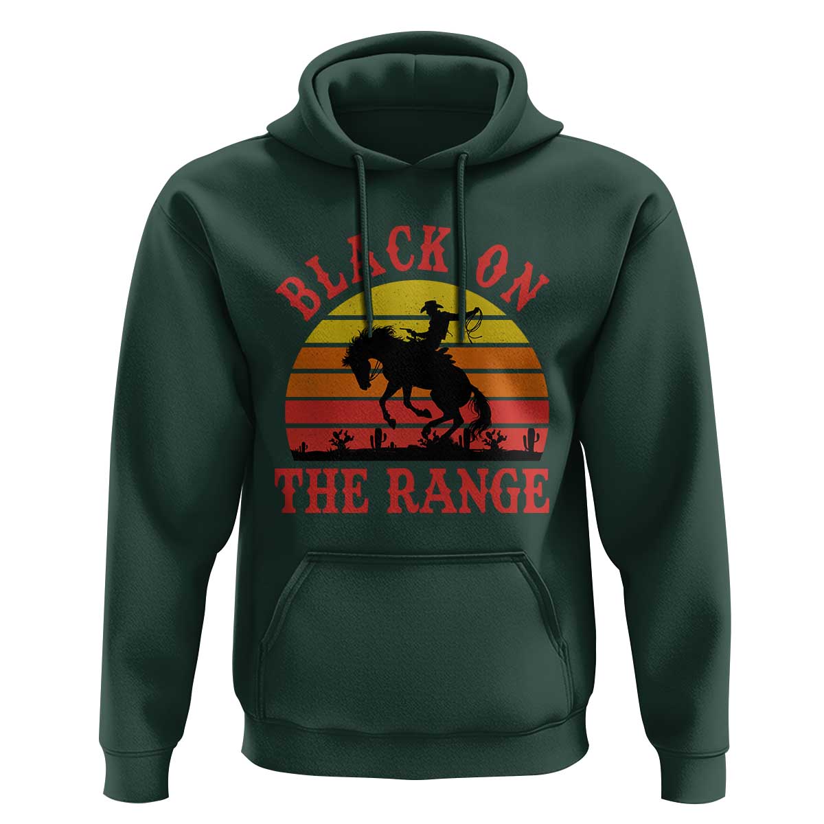 African American Black Cowboy Hoodie Black On The Range Rodeo