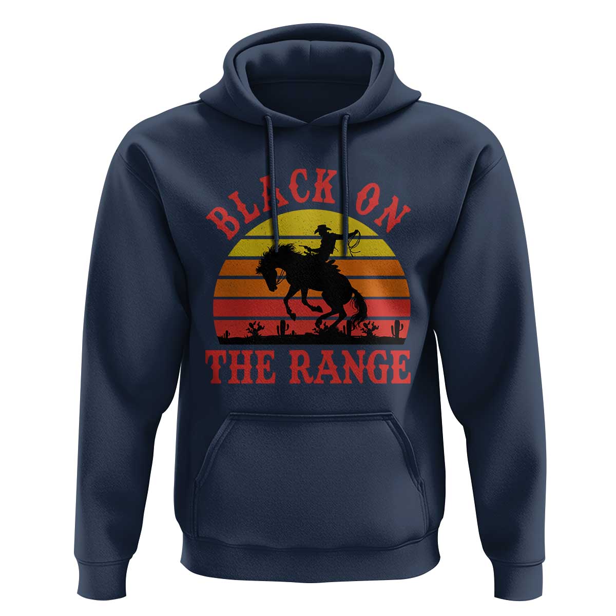 African American Black Cowboy Hoodie Black On The Range Rodeo
