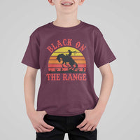 African American Black Cowboy T Shirt For Kid Black On The Range Rodeo