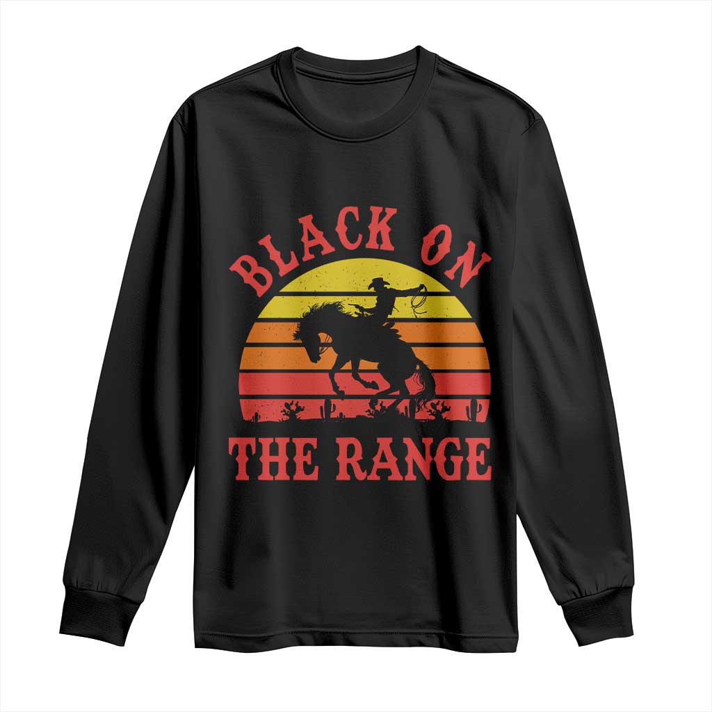 African American Black Cowboy Long Sleeve Shirt Black On The Range Rodeo