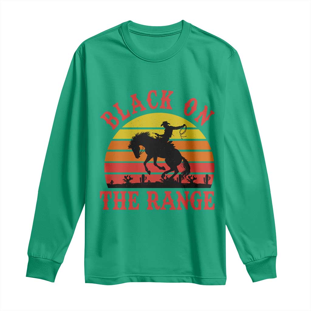 African American Black Cowboy Long Sleeve Shirt Black On The Range Rodeo