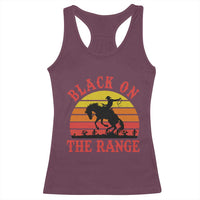 African American Black Cowboy Racerback Tank Top Black On The Range Rodeo