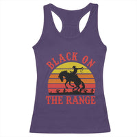 African American Black Cowboy Racerback Tank Top Black On The Range Rodeo