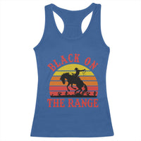African American Black Cowboy Racerback Tank Top Black On The Range Rodeo