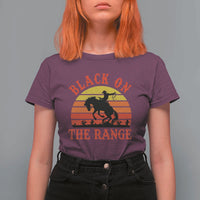 African American Black Cowboy T Shirt For Women Black On The Range Rodeo