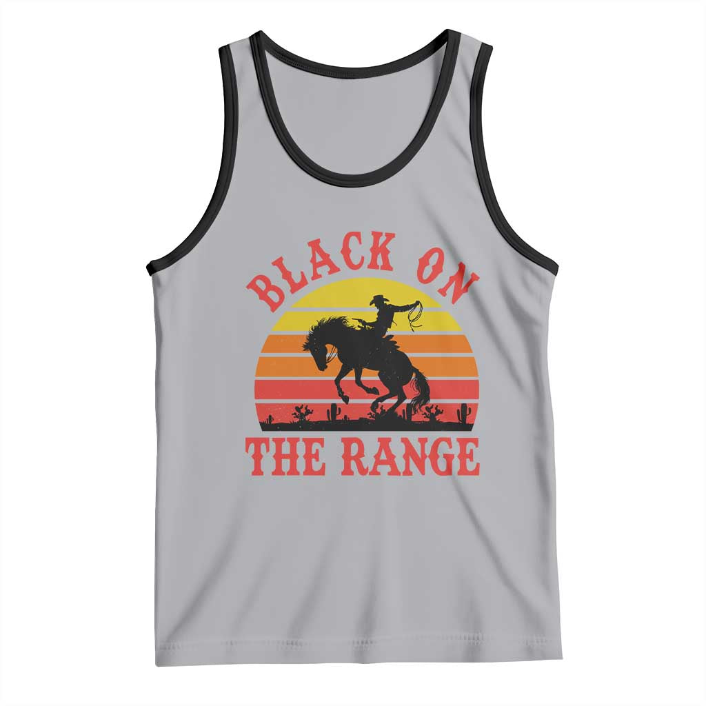 African American Black Cowboy Tank Top Black On The Range Rodeo