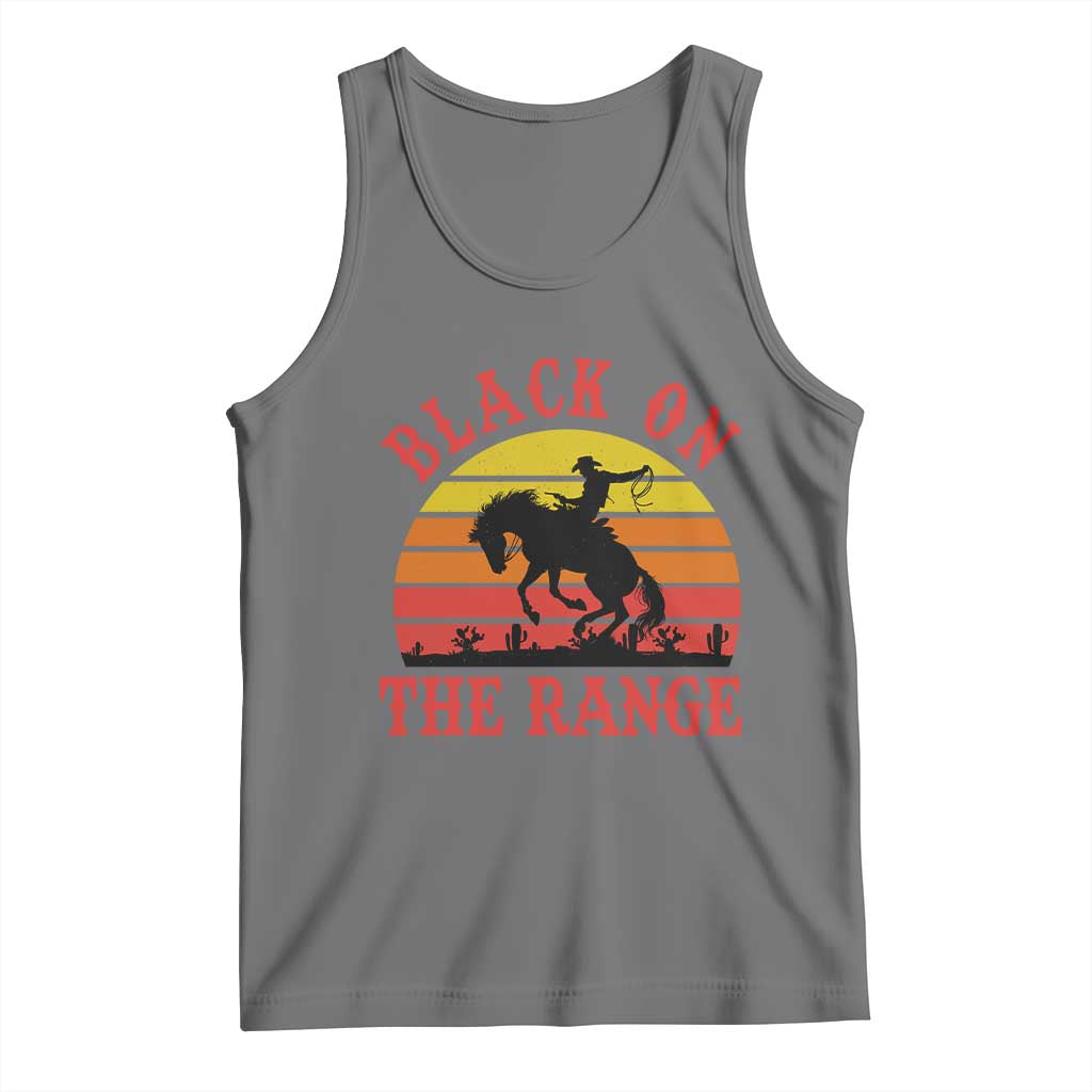 African American Black Cowboy Tank Top Black On The Range Rodeo