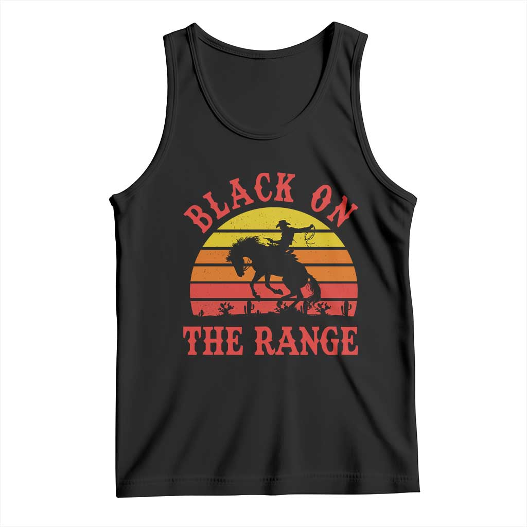 African American Black Cowboy Tank Top Black On The Range Rodeo