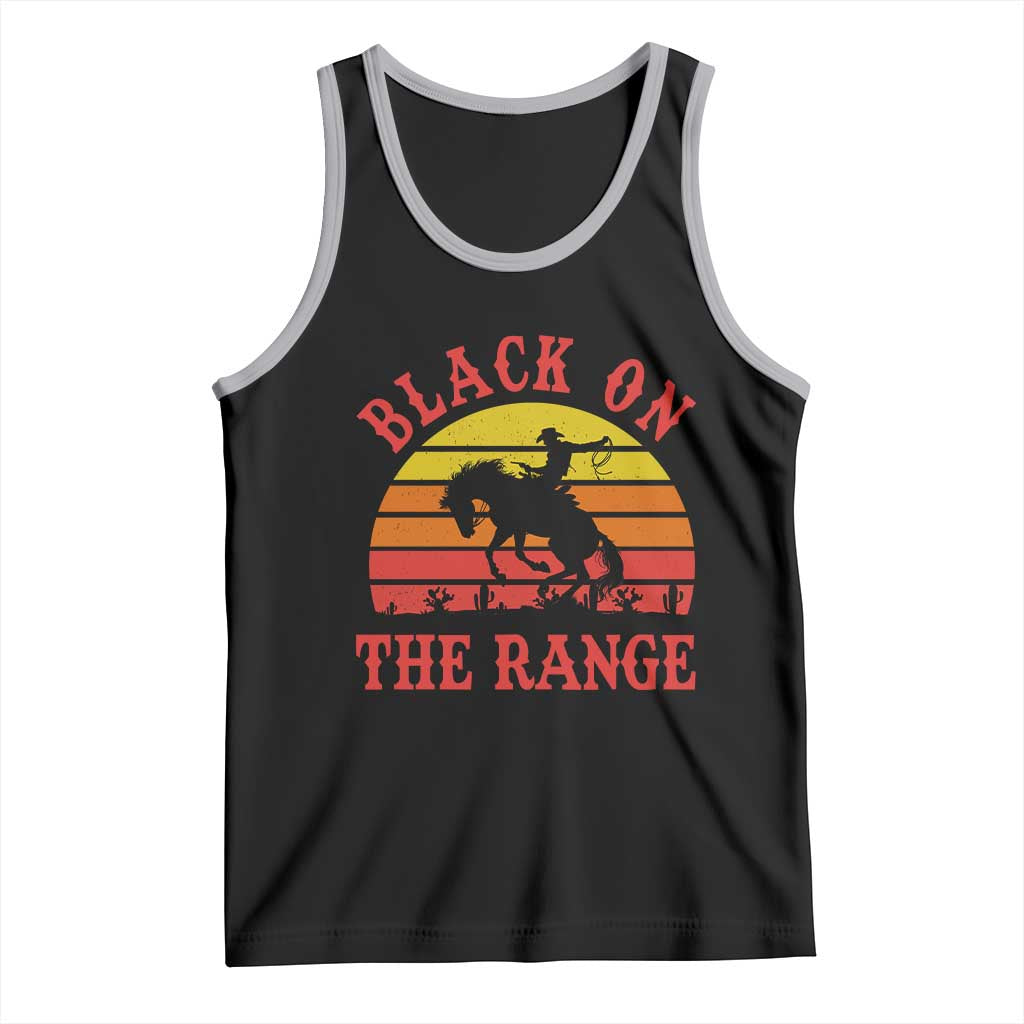 African American Black Cowboy Tank Top Black On The Range Rodeo