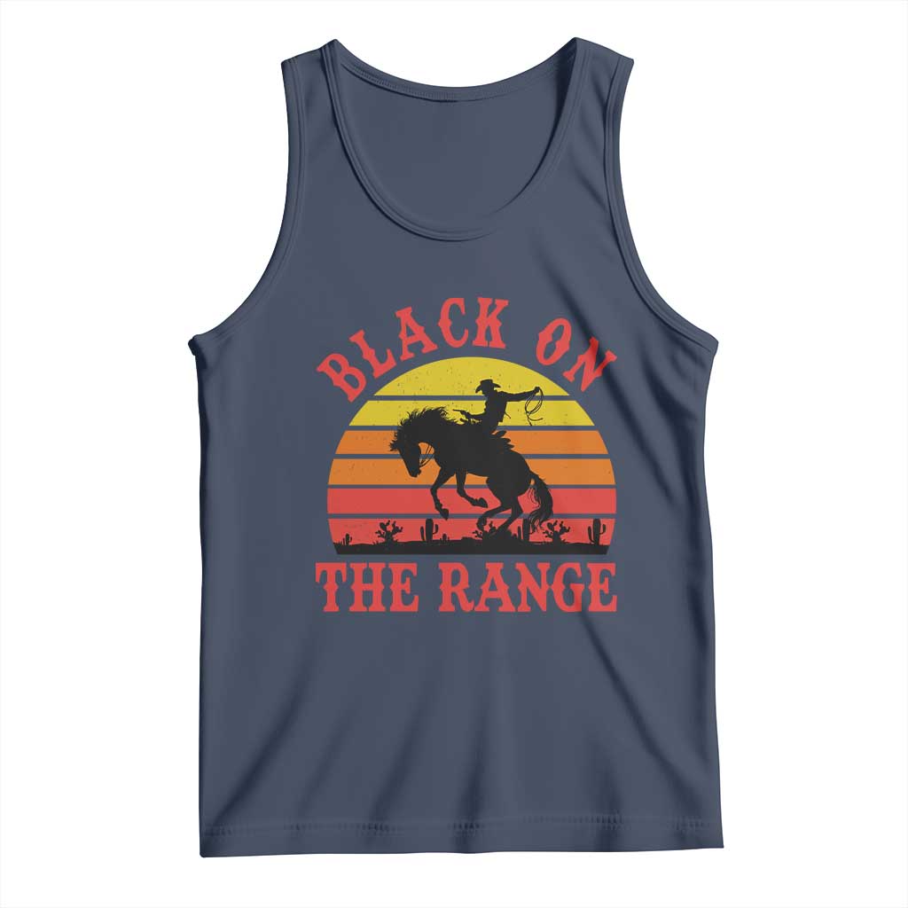 African American Black Cowboy Tank Top Black On The Range Rodeo