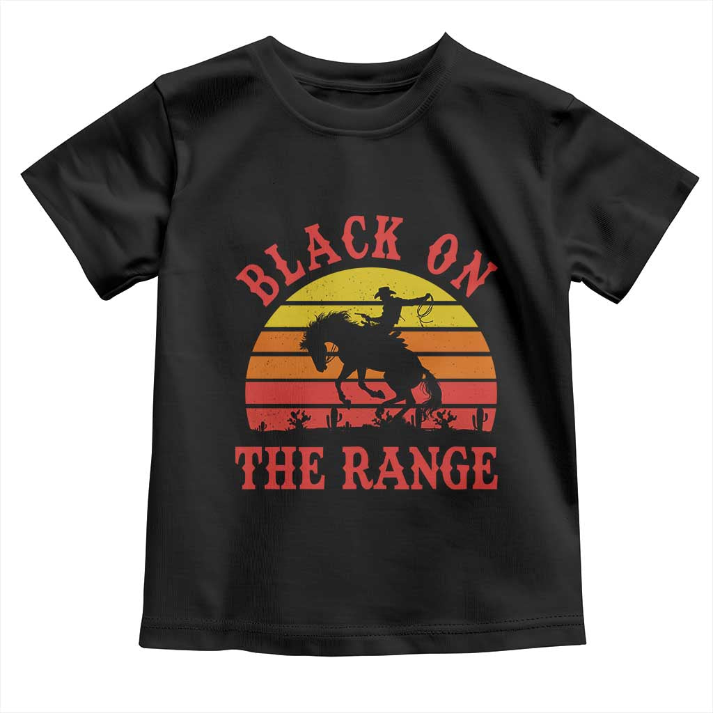 African American Black Cowboy Toddler T Shirt Black On The Range Rodeo