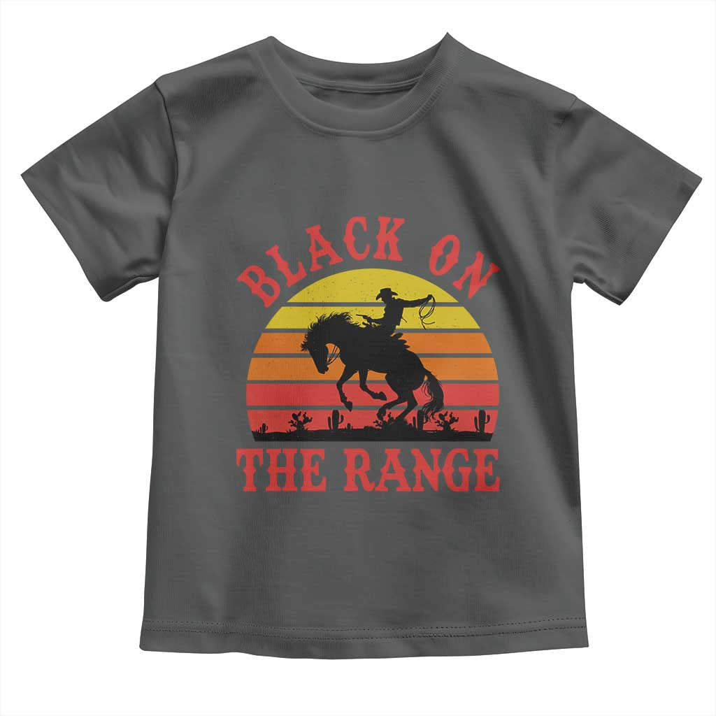 African American Black Cowboy Toddler T Shirt Black On The Range Rodeo