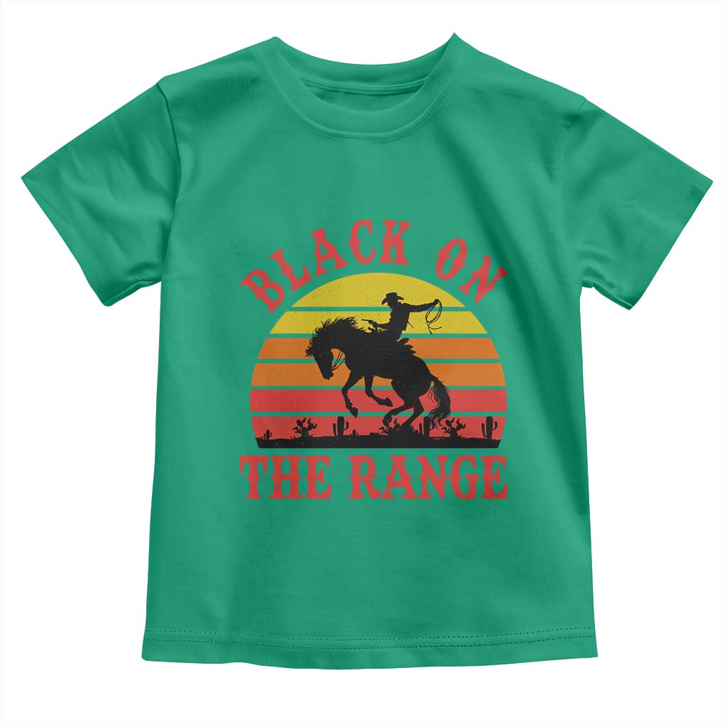 African American Black Cowboy Toddler T Shirt Black On The Range Rodeo