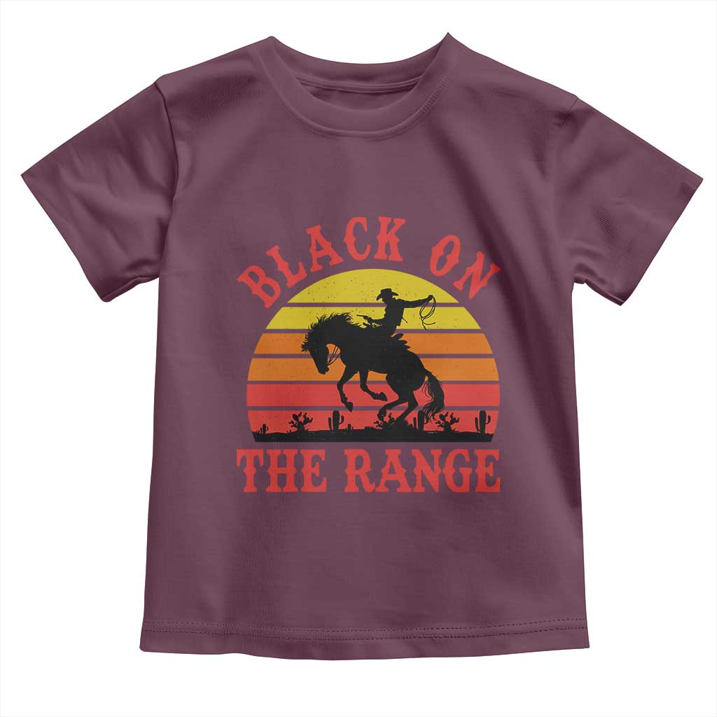 African American Black Cowboy Toddler T Shirt Black On The Range Rodeo