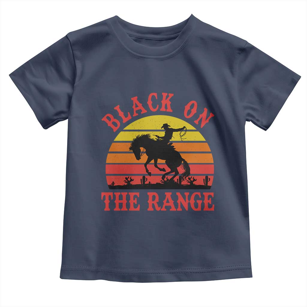 African American Black Cowboy Toddler T Shirt Black On The Range Rodeo