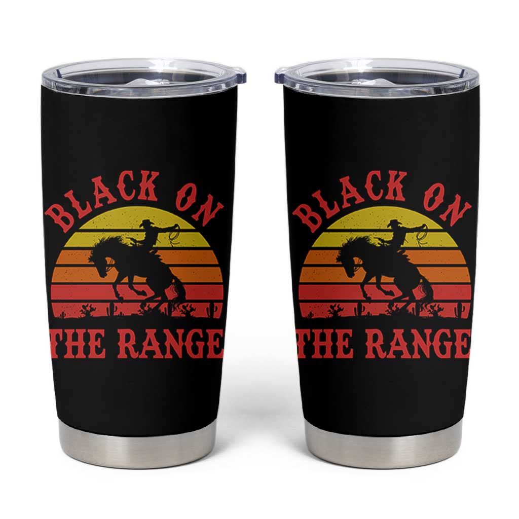 African American Black Cowboy Tumbler Cup Black On The Range Rodeo