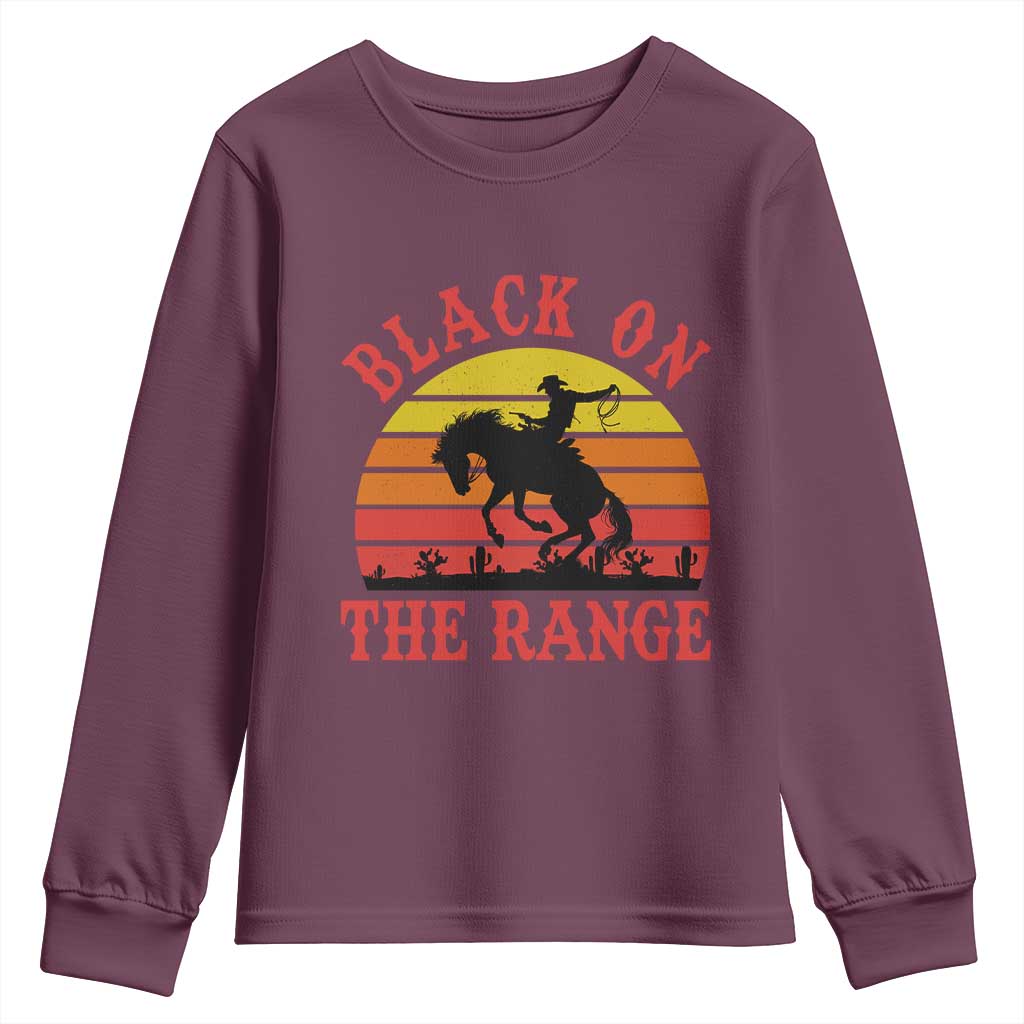 African American Black Cowboy Youth Sweatshirt Black On The Range Rodeo