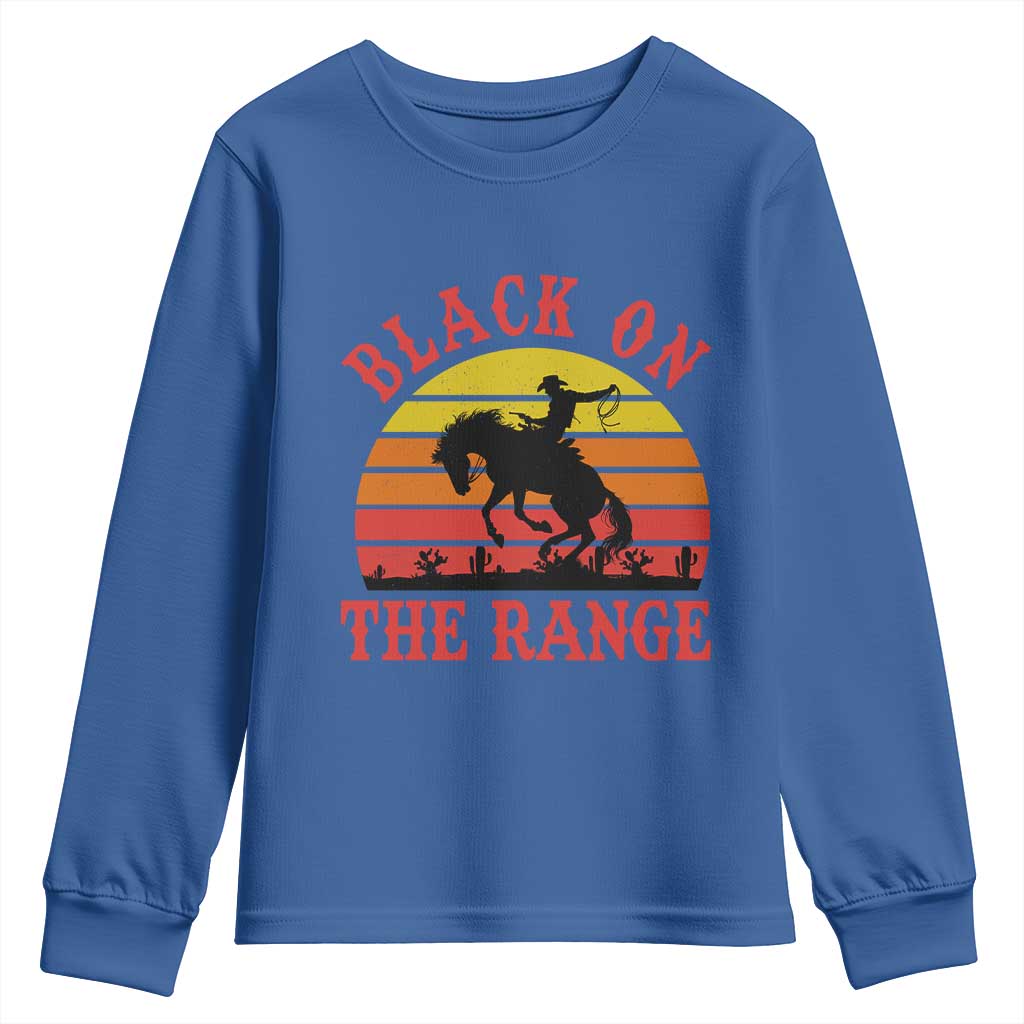 African American Black Cowboy Youth Sweatshirt Black On The Range Rodeo